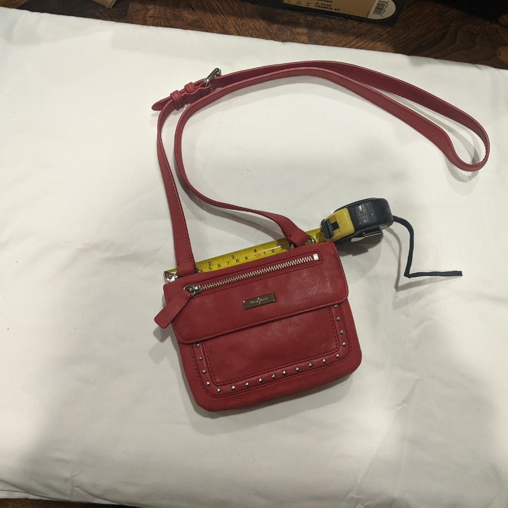 Cole Han red leather shoulder bag